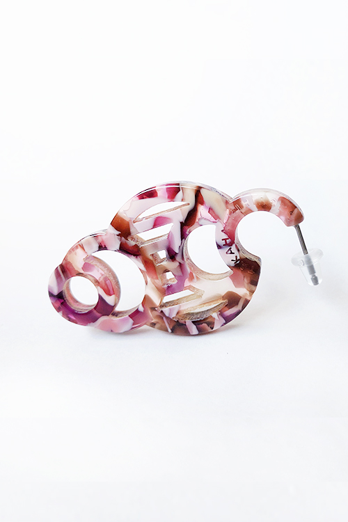 H0430 ピアス［ DECO-MARBLE01 ］// マ...