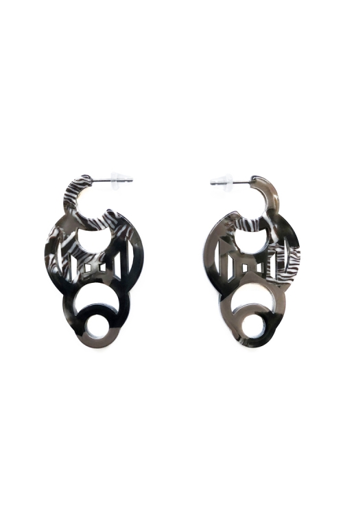 H0430 ピアス［ DECO-MARBLE03 ］// ブ...