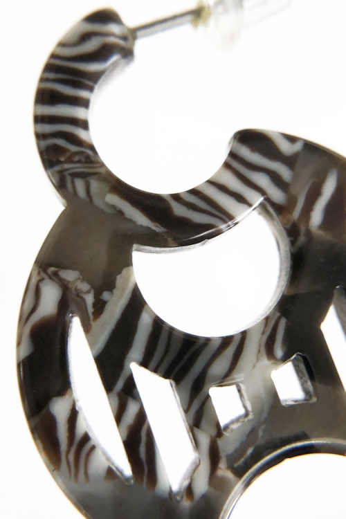 H0430 ピアス［ DECO-MARBLE03 ］// ブ...