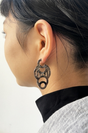 H0430 ピアス［ DECO-MARBLE03 ］// ブ...